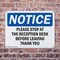 Signmission Please Stop At The Reception Desk Before OSHA Notice Sign, Plastic, 10in W x 7in L, 2PK OS-2PACK-NS-P-710-L-17598 - alternate 5